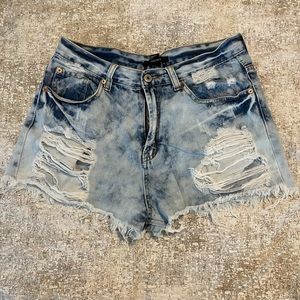Forever 21 Women’s Acid Wash Denim Shorts